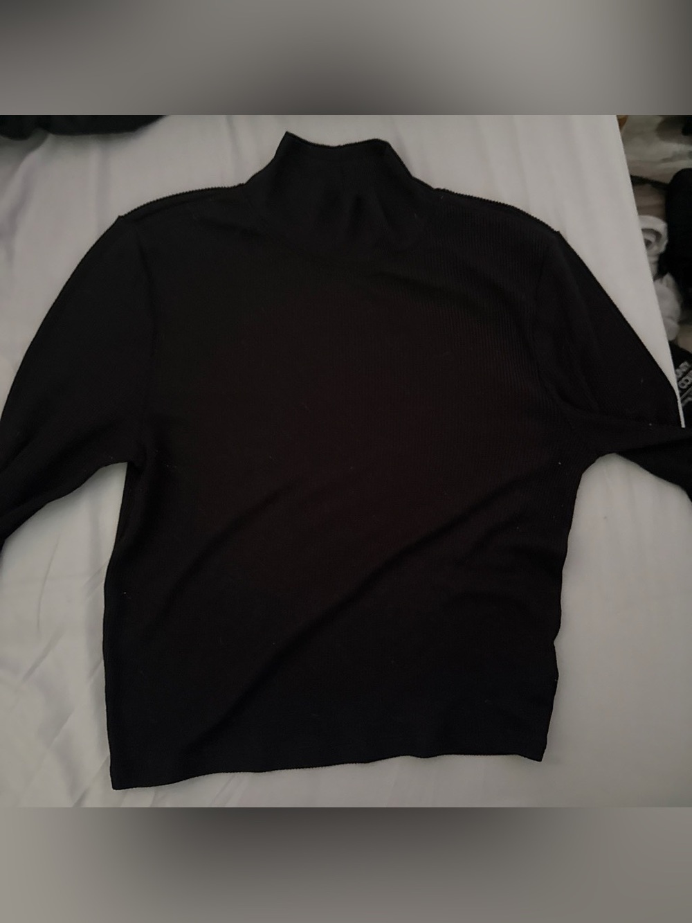 American Eagle Outfitters Black Ribbed Mock Neck Sweater